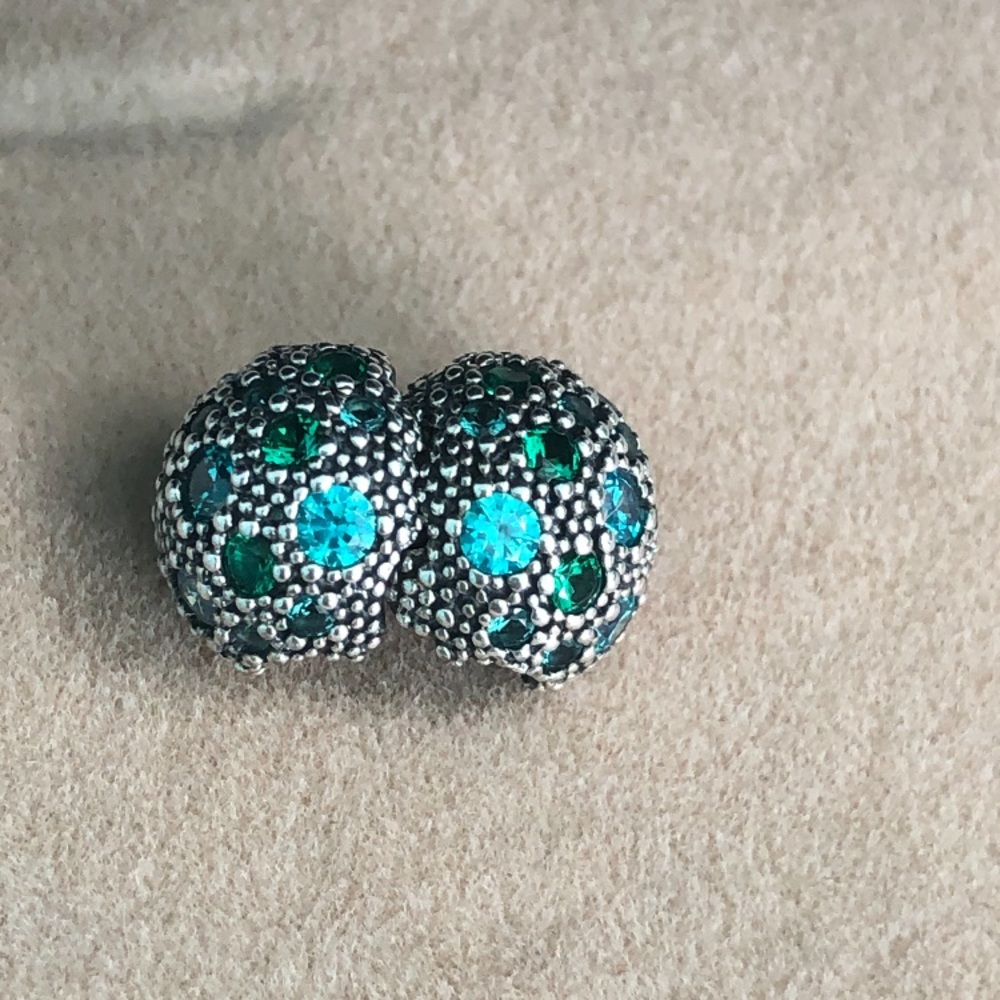 Blue & green pandora charm